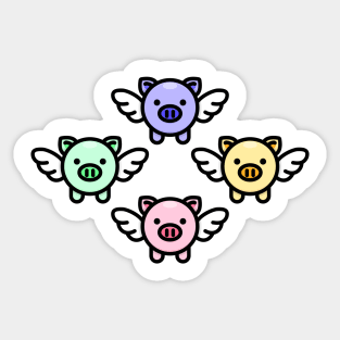 When Pigs Fly: Rainbow Sticker